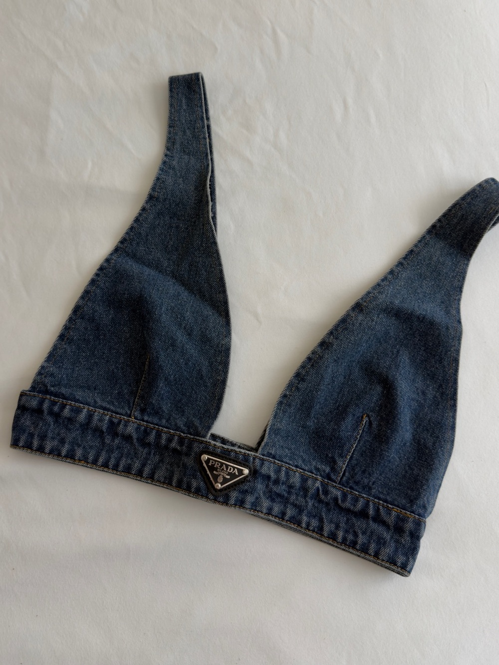 Prada Dark Blue Denim Bralette